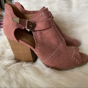 Blush Suede Booties